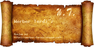 Werber Teréz névjegykártya
